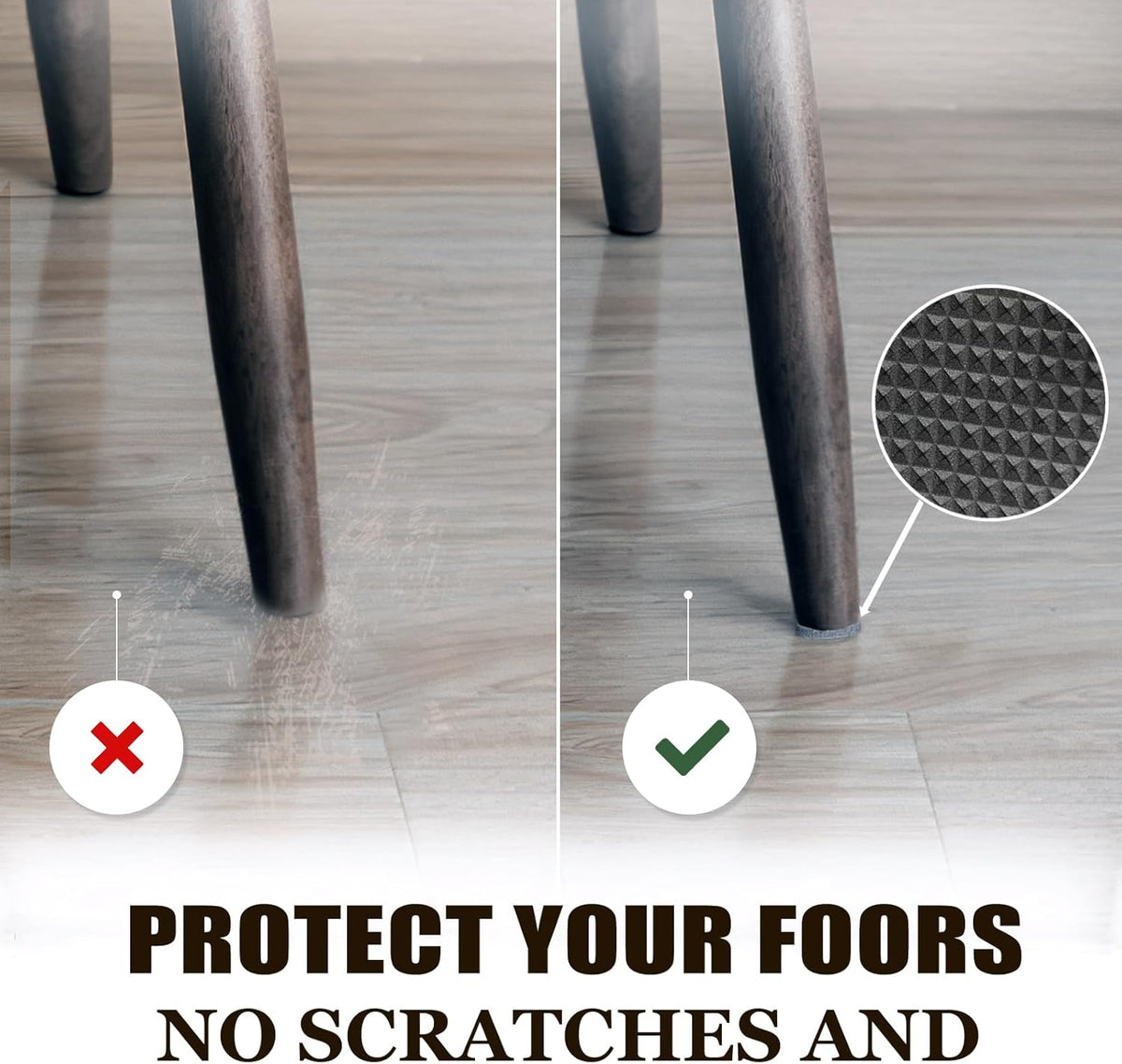 Non Slip Furniture Pads for Hardwood Floors 12 Pcs 4" Round