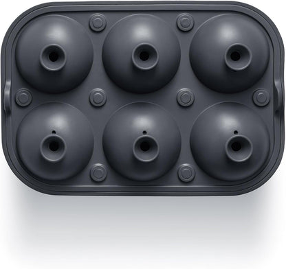 Ice Cube Molds, Large Silicone Sphere & Square Combo with Fill Funnel
