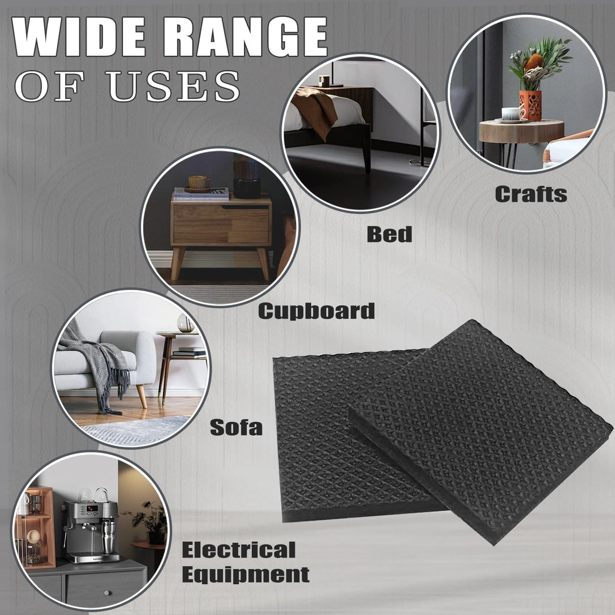 Non Slip Furniture Pads for Hardwood Floors 12 Pcs 4" Round