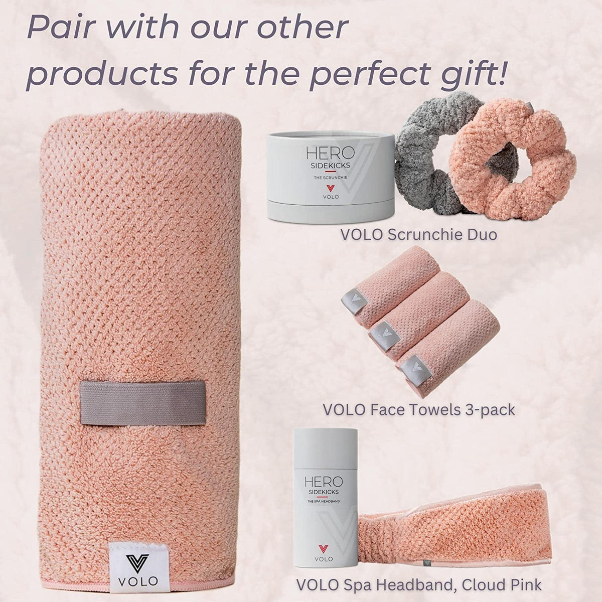 Hero Hair Towel – Ultra Soft Nanoweave™ Microfiber, Super Absorbent Quick Dry, Reduces Dry Time 50%, Anti-Frizz & Breakage, Secure Snug Strap, Large Wrap for All Hair Types - Luna Gray